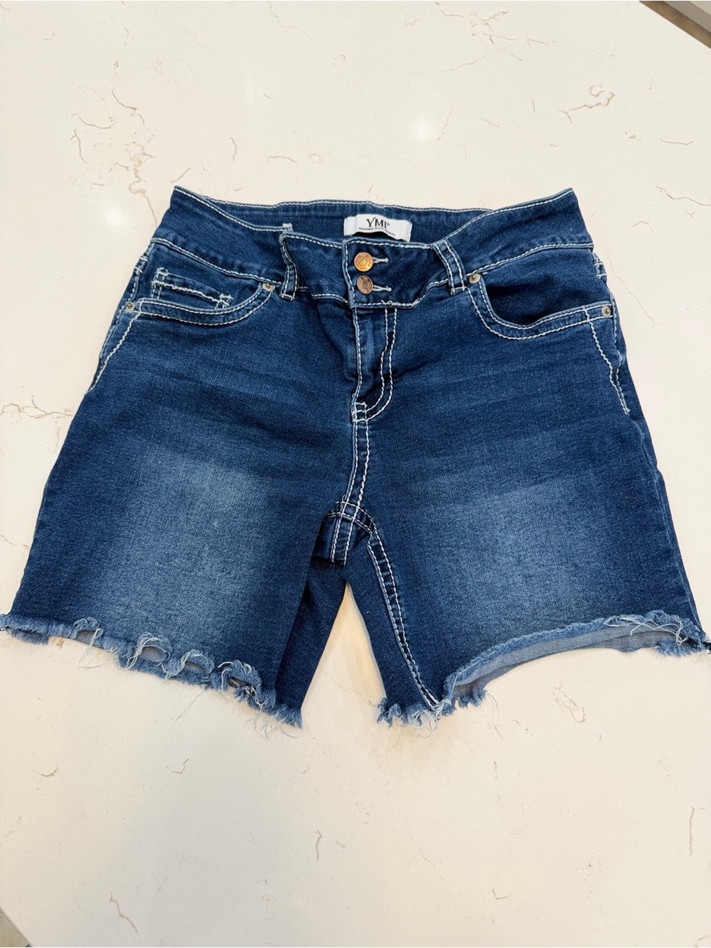 YMI Y2K Heavy Stitch Denim Bermuda Jorts Size 9